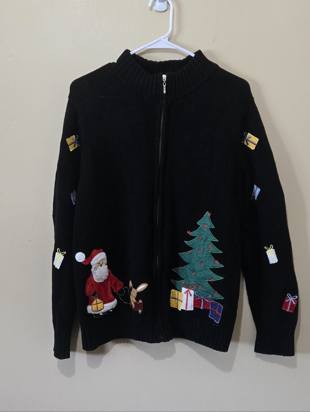 Fireld Gear Zip Up Ugly Christmas Holiday Sweater